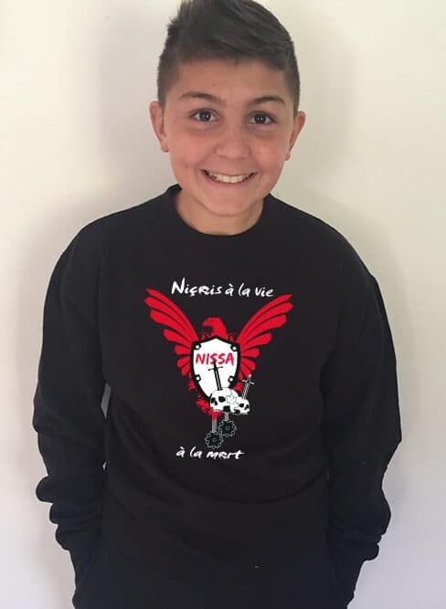 Niçois à la vie, à la mort,sweat-shirt niçois enfant