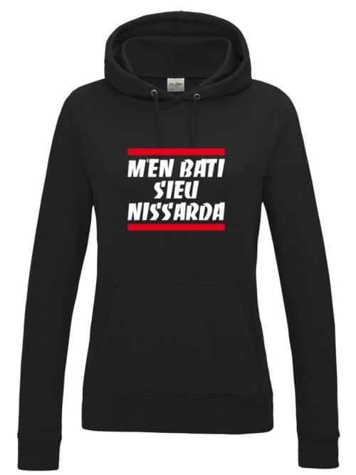 sweat-shirt du slogan niçois M'en bati sieu nissarda