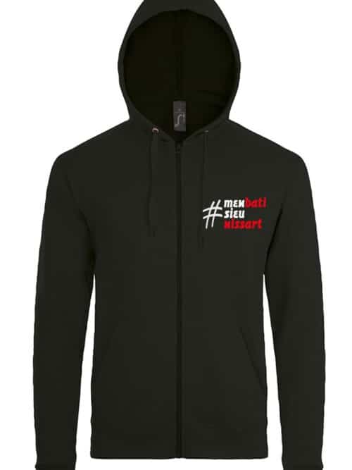 Veste à capuche du slogan niçois M'EN BATI SEÙ NISSART